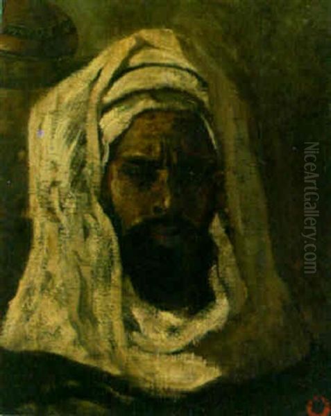 Portrait Of An Arab Man Oil Painting by Eugene Fromentin