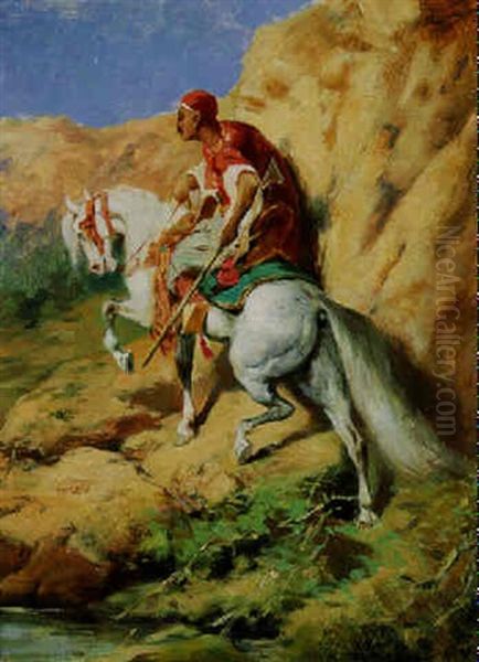 Cavalier Arabe Oil Painting by Eugene Fromentin