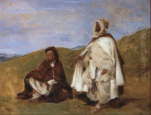 Two Arabs Oil Painting by Eugene Fromentin