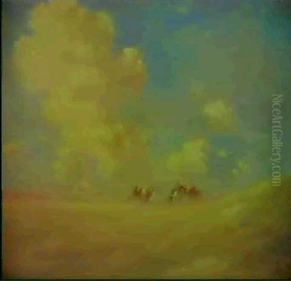 Desert Caravan Oil Painting by Eugene Fromentin