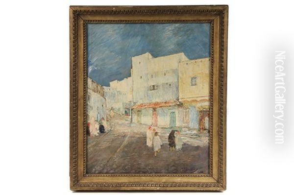 A Street In Tangiers Oil Painting by Maurice Fromkes