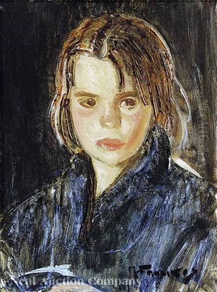 Begger Boy Oil Painting by Maurice Fromkes