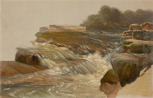 Rapids In Murg Near Forbach Oil Painting by Carl Ludwig Frommel