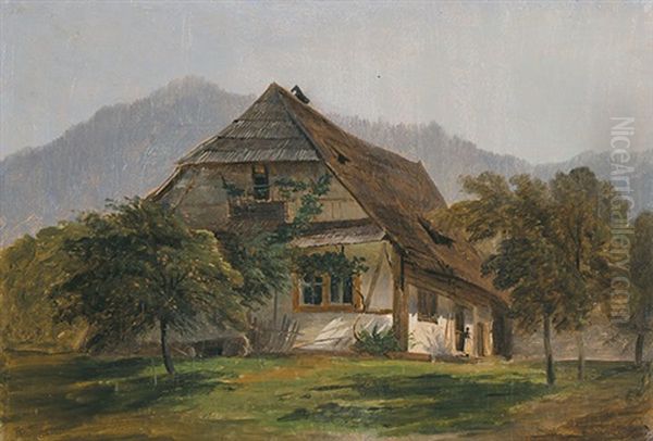 Schwarzwalder Bauernhaus Im Barental Oil Painting by Carl Ludwig Frommel