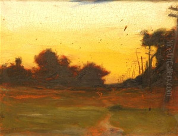 Petit Paysage Americain, Sunrise Oil Painting by Charles Henry Fromuth