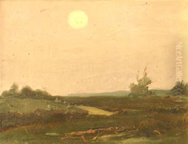 Petit Paysage Americain, Clair De Lune Oil Painting by Charles Henry Fromuth