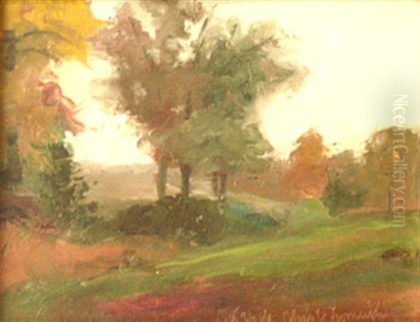 Petit Paysage Americain, Les Grands Arbres Oil Painting by Charles Henry Fromuth