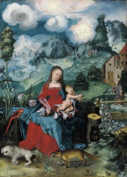 Madonna Mit Dem Jesusknaben Mit Vielen Tieren Oil Painting by Daniel Froschl