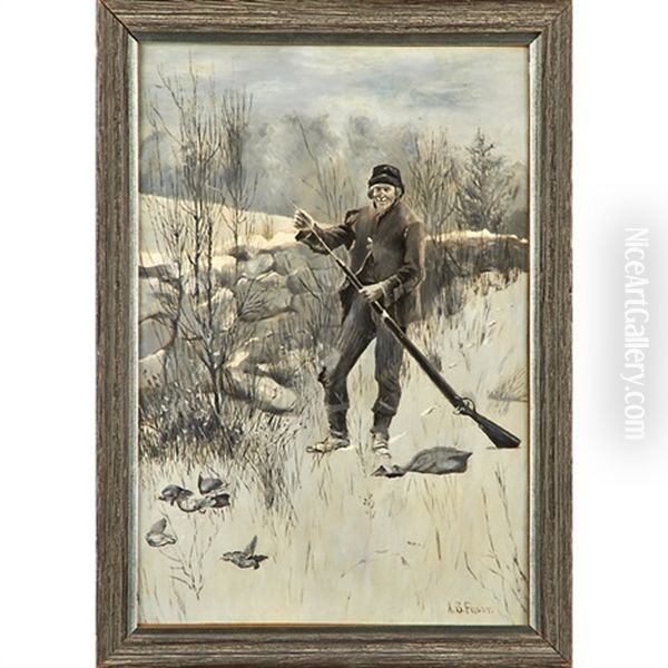 A Hunter His Gun Oil Painting by Arthur Burdett Frost Sr.