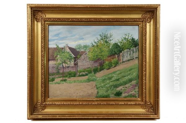 Farmyard, Giverny, France Oil Painting by Arthur Burdett Frost Sr.