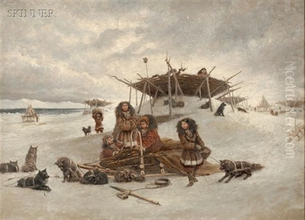 At Camp Oil Painting by George Albert Frost