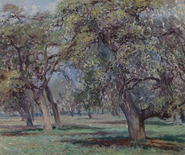 Live Oaks, Lucky Baldwin Ranch Oil Painting by John Frost