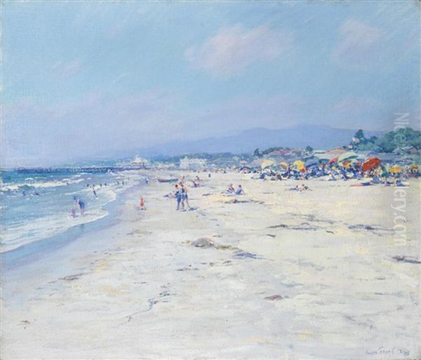 The Beach, Santa Monica Oil Painting by John Frost