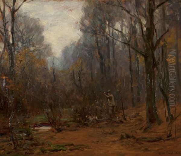 A Hunter And Dog In The Woods Oil Painting by John Frost