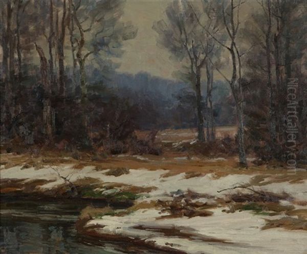 Eastern Snow Scene Oil Painting by John Frost