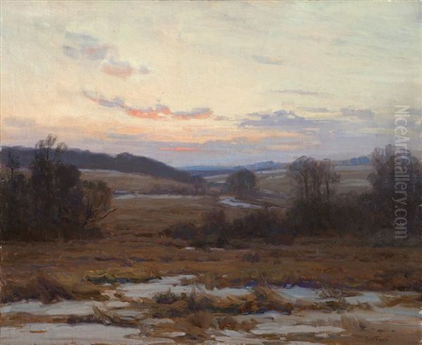 Sunset Oil Painting by John Frost