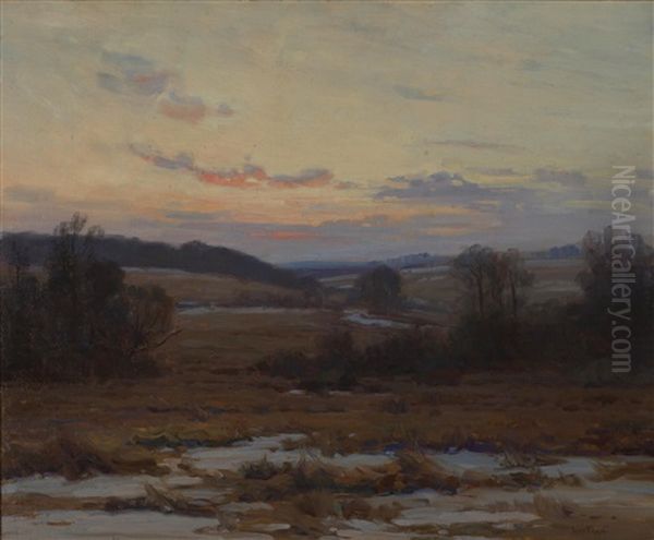 Sunset Oil Painting by John Frost