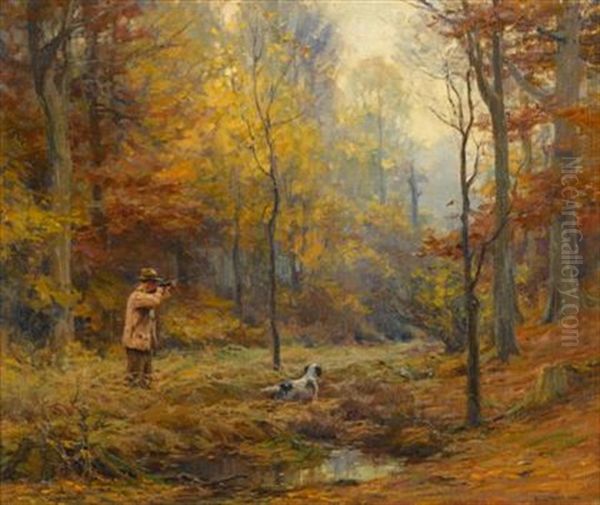 A Huntsman And His Dog Oil Painting by John Frost