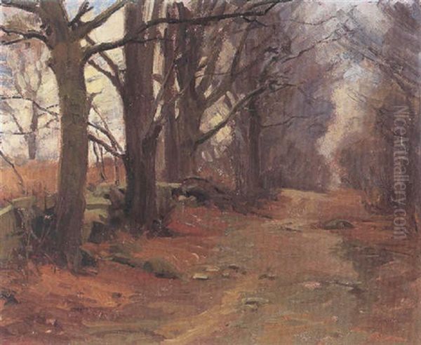 A Forest Path Oil Painting by John Frost