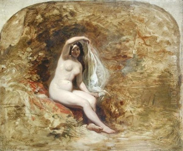 A Sea Nymph In A Cave Oil Painting by William Edward Frost