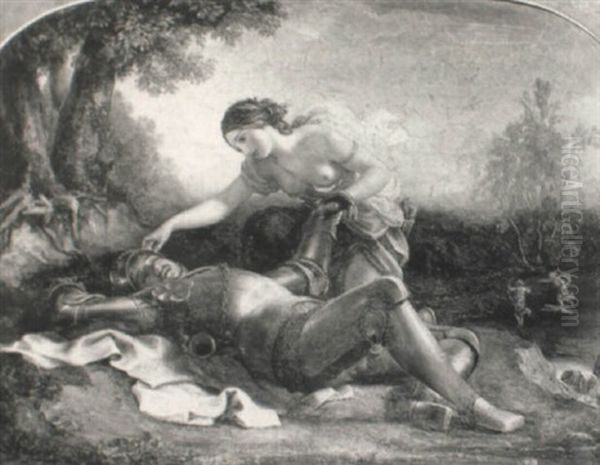 Diana The Huntress Comforting A Slain Knight Oil Painting by William Edward Frost