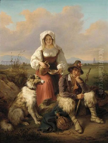 The Shepherd's Rest Oil Painting by Carl Fruhwirth