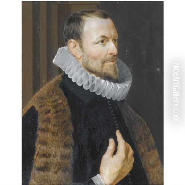 Half-length Portrait Of Nicolaas Rockox Oil Painting by Philip Fruytiers