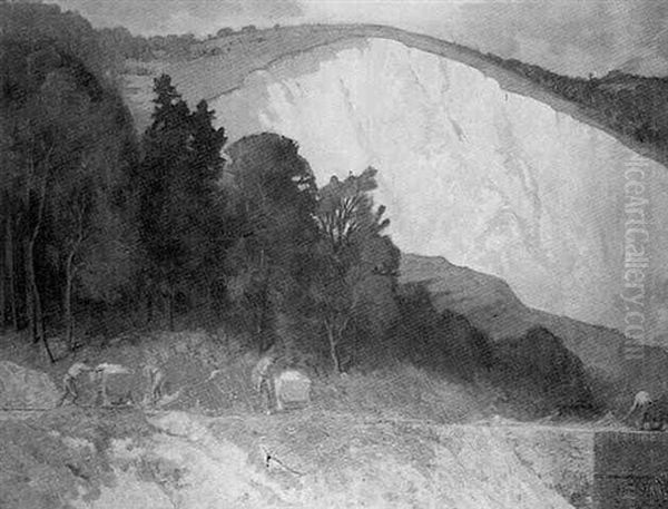 The Chalk Pit, Oxted Oil Painting by Lewis George Fry