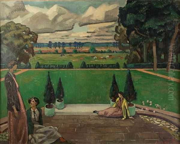 Garsington 19 (garsington Manor 1919?) Oil Painting by Roger Fry