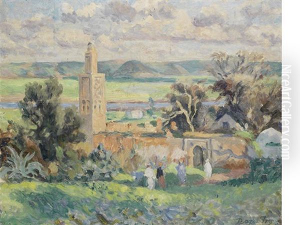 Moroccan Townscape Oil Painting by Roger Fry