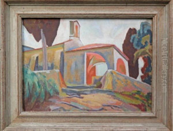 Romanesque Church, Provence Oil Painting by Roger Fry