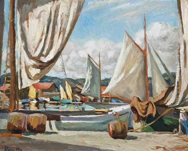 Harbor, St. Tropez Oil Painting by Roger Fry