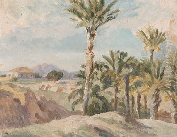 Landscape With Palm Trees Oil Painting by Roger Fry