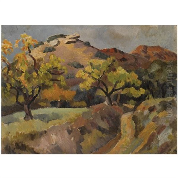 French Landscape Oil Painting by Roger Fry