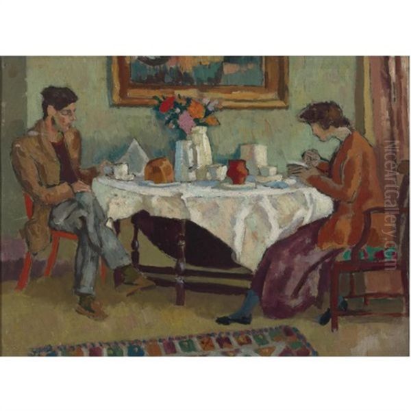 The Breakfast Oil Painting by Roger Fry