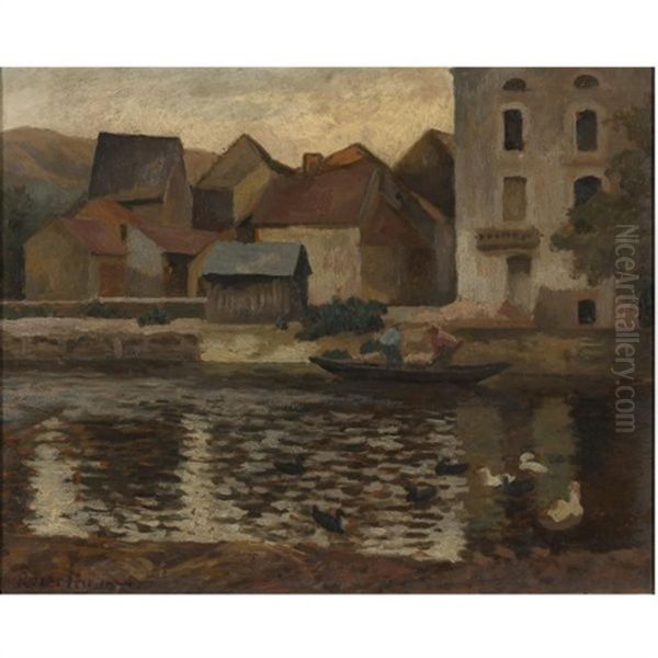 Harbour At St. Pierre Oil Painting by Roger Fry