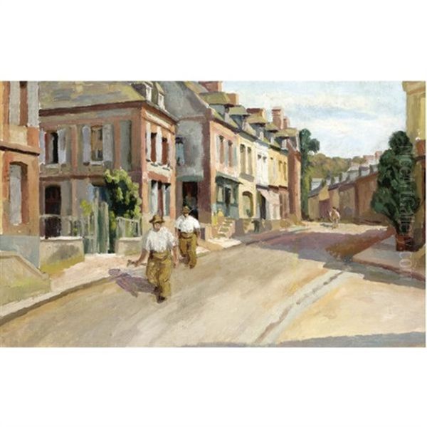 Off To Work, Northern France Oil Painting by Roger Fry