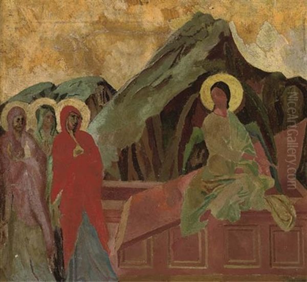 Christ Rising From The Tomb Oil Painting by Roger Fry