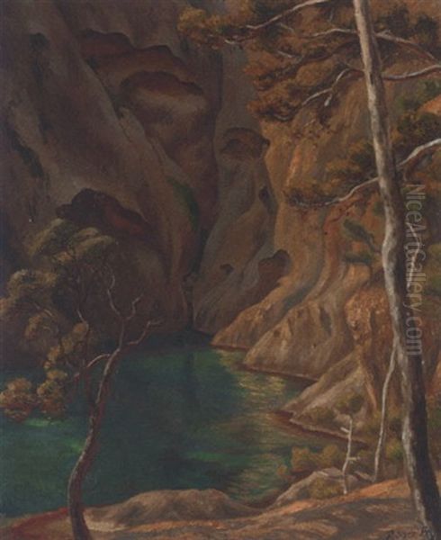 The Blue Pool Oil Painting by Roger Fry