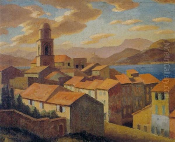 Mistral: A Town In The Midi Oil Painting by Roger Fry