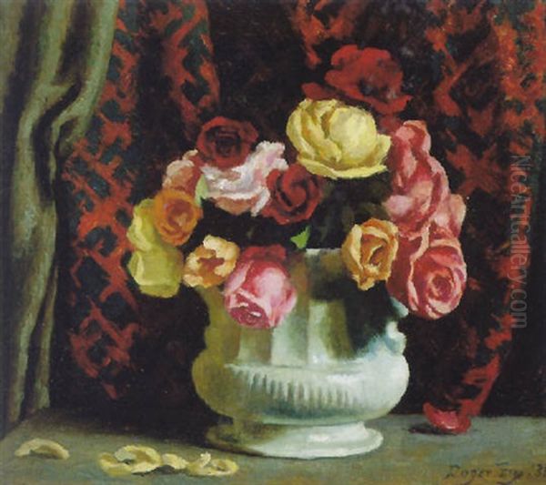 Still Life Of Roses Oil Painting by Roger Fry