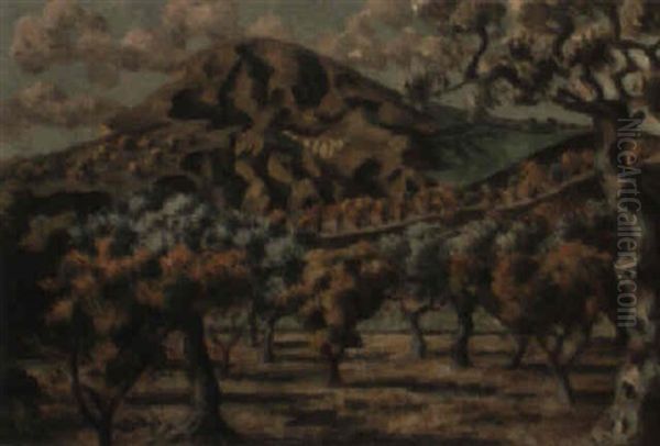 Les Alpilles, Near Arles, Provence Oil Painting by Roger Fry