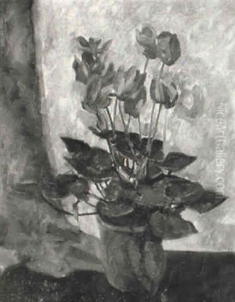 Cyclamen Oil Painting by Roger Fry