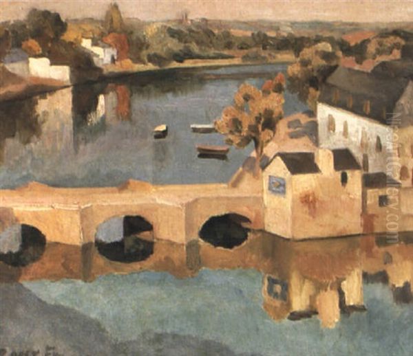 The Bridge At Auray Oil Painting by Roger Fry