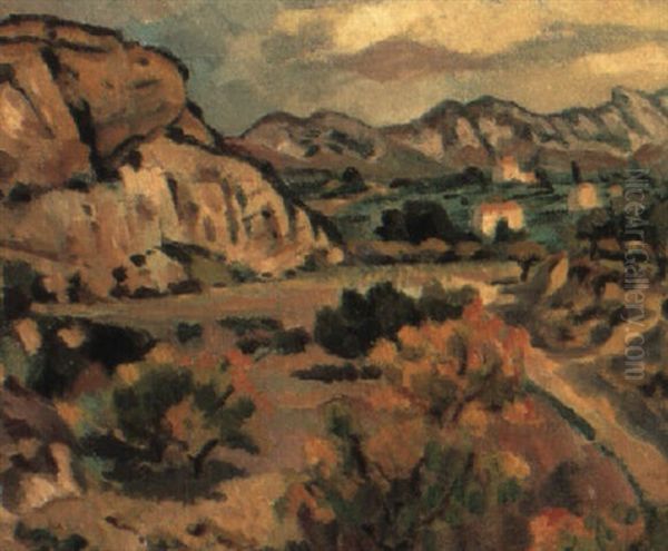 Paysage De Provence Oil Painting by Roger Fry