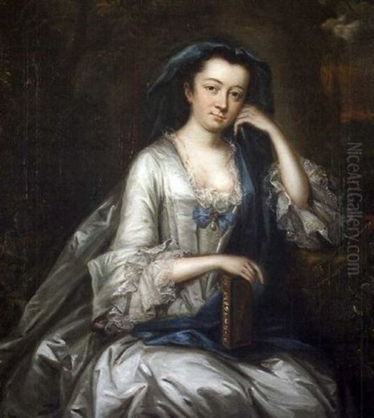 Portrait Of A Seated Lady Oil Painting by Thomas Frye