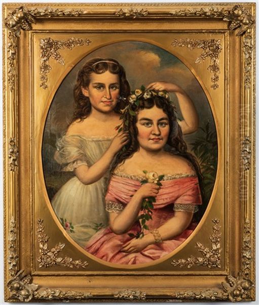 Portrait Of Two Sisters Oil Painting by William Frye