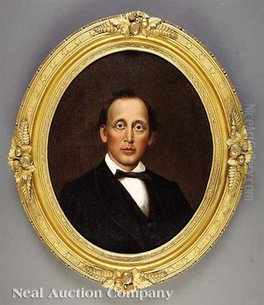 Kentucky Portrait Of A Husband (+ Kentucky Portrait Of A Wife, Smllr; Pair) Oil Painting by William Frye