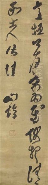 Calligraphy In Cursive Script Oil Painting by  Fu Shan