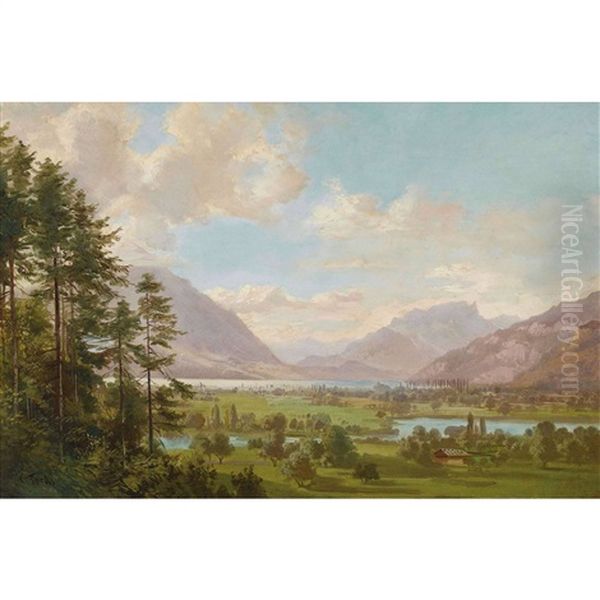 Plaine D'interlaken Oil Painting by Carl Fuchs